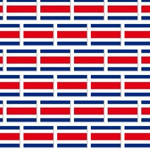 Tiny Costa Rica flag fabric - Costa Rican stripes -white