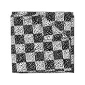 Small Black and White Chess Checker Board Pieces in Chess Square Pattern