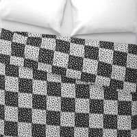 Small Black and White Chess Checker Board Pieces in Chess Square Pattern