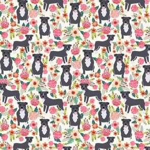 MINI pitbull pitbull terrier fabric pitbulls florals flowers cute dogs rescue dog fabric