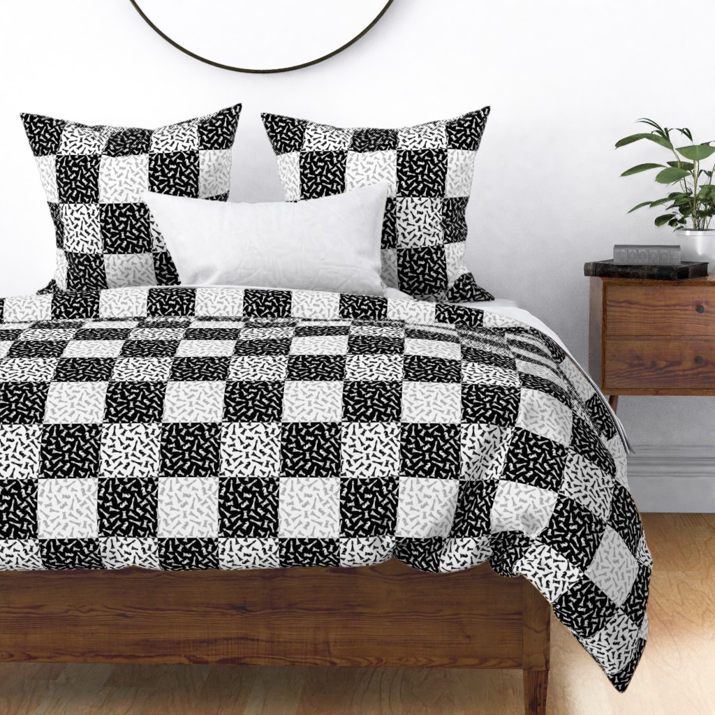 Small Black and White Gingham Chess Check 