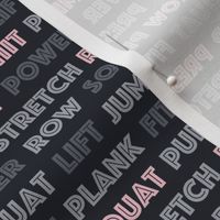 Gym Words on Dark Gray (Half Size)