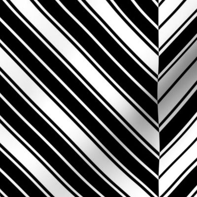 Black and White French Chevron Stripe Pattern