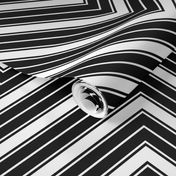 Large Black and White French Chevron Stripe Pattern