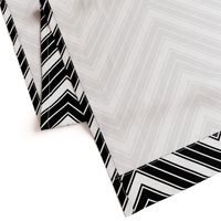 Large Black and White French Chevron Stripe Pattern