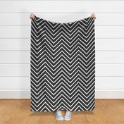 Black and White French Chevron Stripe Pattern