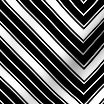 Black and White French Chevron Stripe Pattern