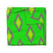 Ikat in Lime Green, Hot Pink, Bright Yellow Geometric Shapes