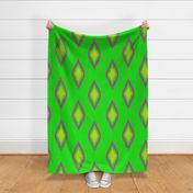 Ikat in Lime Green, Hot Pink, Bright Yellow Geometric Shapes