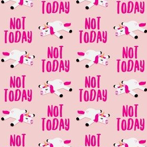 Not today - Unicorn fabric - splooting unicorns - pink/pink - LAD21
