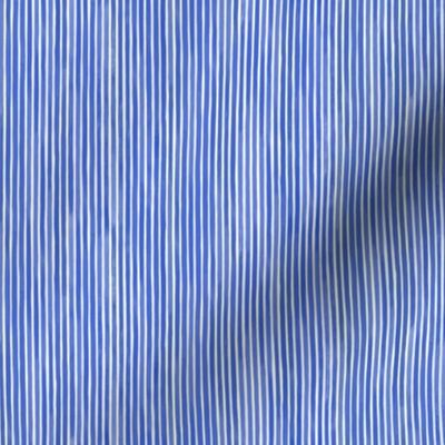 Vertical Watercolor Mini Stripes M+M Cobalt by Friztin