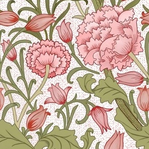 William Morris tulip pink on white large