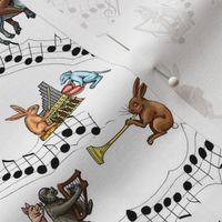 Medieval Musical Animals small white