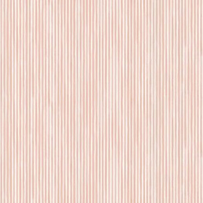 Vertical Watercolor Mini Stripes M+M Peachy Pink by Friztin