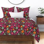 folk floral pattern embroidery like pattern for home decor