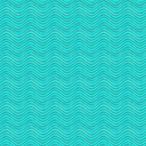 Colorful teal wavy striped pattern