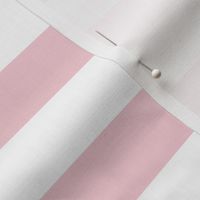 Large Pink Blush Awning Stripe Pattern Horizontal in White