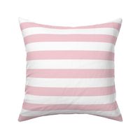 Large Pink Blush Awning Stripe Pattern Horizontal in White