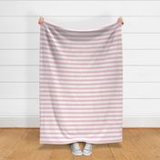 Large Pink Blush Awning Stripe Pattern Horizontal in White