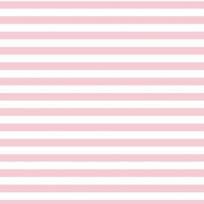 Pink Blush Bengal Stripe Pattern Horizontal in White
