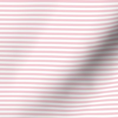 Small Pink Blush Bengal Stripe Pattern Horizontal in White