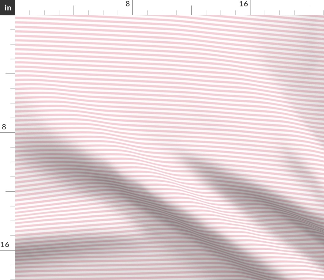 Small Pink Blush Bengal Stripe Pattern Horizontal in White