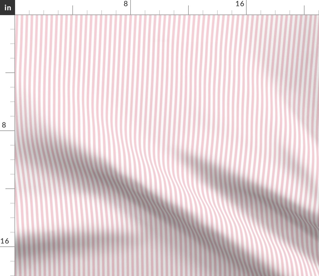 Small Pink Blush Bengal Stripe Pattern Vertical in White