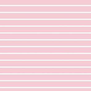 Pink Blush Pin Stripe Pattern Horizontal in White