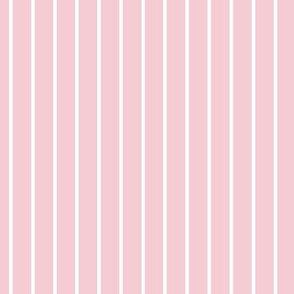 Pink Blush Pin Stripe Pattern Vertical in White