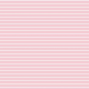Small Pink Blush Pin Stripe Pattern Horizontal in White