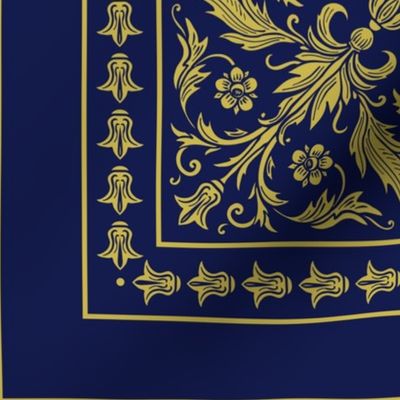 Victorian scarf navy gold