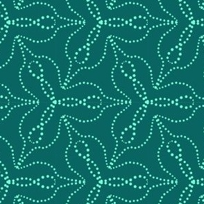 Ornamental organic dots - teal mint