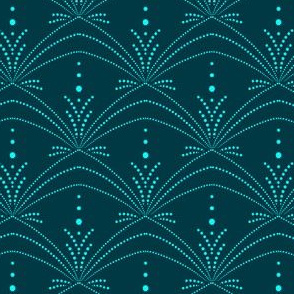 art deco dots - teal  turquoise