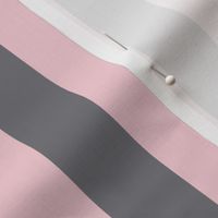 Large Pink Blush Awning Stripe Pattern Vertical in Mouse Grey