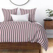 Large Pink Blush Awning Stripe Pattern Vertical in Mouse Grey