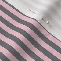 Pink Blush Bengal Stripe Pattern Vertical in Mouse Grey