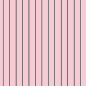 Pink Blush Pin Stripe Pattern Vertical in Mouse Grey