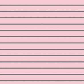 Pink Blush Pin Stripe Pattern Horizontal in Mouse Grey