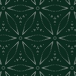 folkloric- dots-star-grid - darkgreen