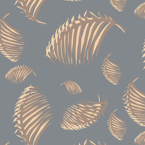 fronds - gray and cream