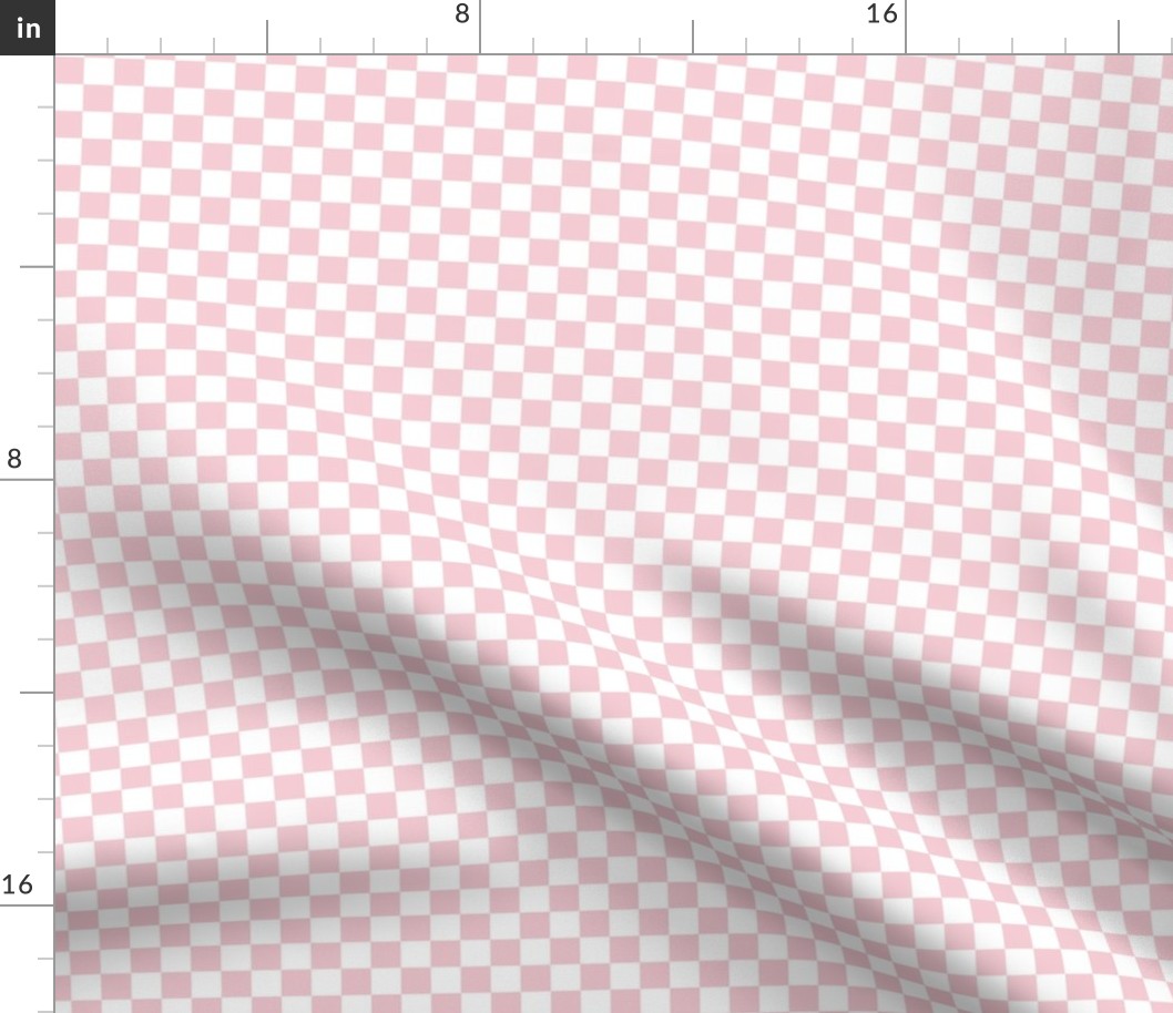 Checker Pattern - Pink Blush and White