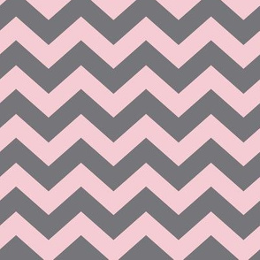 Chevron Pattern - Pink Blush and Mouse Grey