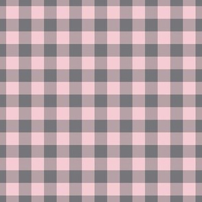 Gingham Pattern - Pink Blush and Mouse Grey