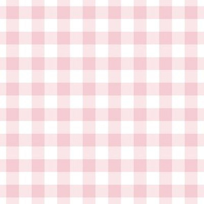 Gingham Pattern - Pink Blush and White