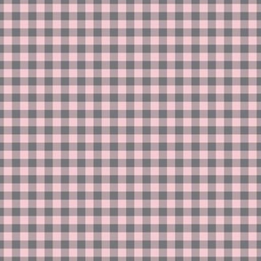 Small Gingham Pattern - Pink Blush and White