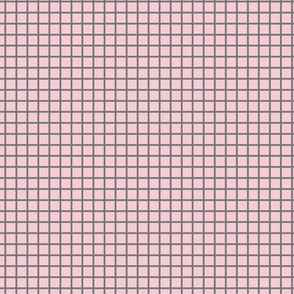 Small Grid Pattern - Pink Blush and Mouse Grey