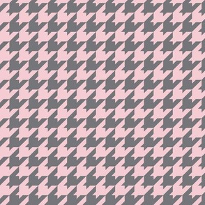 Houndstooth Pattern - Pink Blush and Mouse Grey