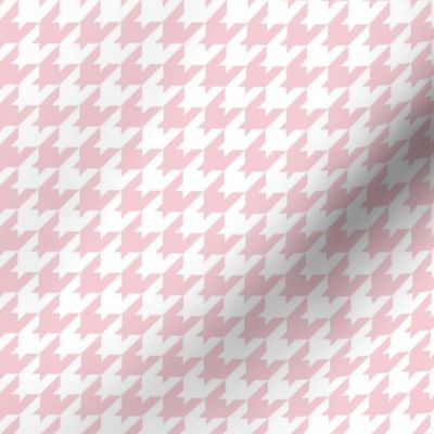 Houndstooth Pattern - Pink Blush and White
