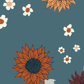 Sunflower Daisy Navy