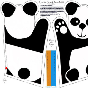 Fat Quarter Panda Oven Mitt - Cut and Sew by kedoki